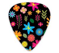 Guitar Picks Colorful Floral 12 Pieces Ukulele Picks Including 0.46 mm 0.71 mm 0.96 mm