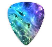 Guitar Picks Colorful Galaxy Out Space Guitar Picks 12 Pieces Ukulele Picks Including 0.46 mm 0.71 mm 0.96 mm