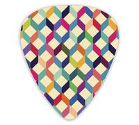 Guitar Picks Colorful Geometric Pattern 12 Pieces Ukulele Picks Including 0.46 mm 0.71 mm 0.96 mm