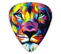 Guitar Picks Colorful Lion Head Premium Bass Picks For Electric Guitar And Bass Guitars With Three Sizes (12 Pack)