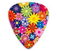 Guitar Picks Colorful Seamless Repeating Flower Premium Picks Sampler Unique Guitar Gift (12 Count)