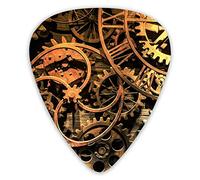Guitar Picks Cool Steampunk Gears Premium Bass Picks For Electric Guitar And Bass Guitars With Three Sizes (12 Pack)