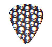 Guitar Picks Cool trippy aliens pattern Pack Celluloid 12 Pcs Plectrums for Gift Acoustic Guitar, Bass and Electric Guitar (Thin/Medium/Heavy)