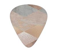 Guitar Picks,Copper And Blush Rose Gold Marble Argyle For Acoustic Guitar, Electric Guitar, Bass,Ukulele Three Size(12 Pack)