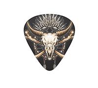 Guitar Picks Cow Horns Skull Tribe Native Black Guitar Pick for Electric Bass Guitar Acoustic Guitar Lovers Gift 12 Pack with Box