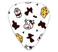 Guitar Picks Cow Skin Milk Cheese Premium Bass Picks For Electric Guitar And Bass Guitars With Three Sizes (12 Pack)