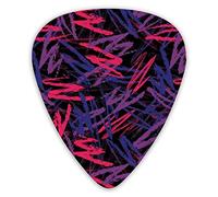 Guitar Picks Crayon Scribbles Neon Colors Retro 80s Premium Bass Picks For Electric Guitar And Bass Guitars With Three Sizes (12 Pack)
