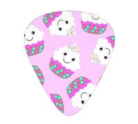 Guitar Picks,Cupcake Pattern For Acoustic Guitar, Electric Guitar, Bass,Ukulele Three Size(12 Pack)