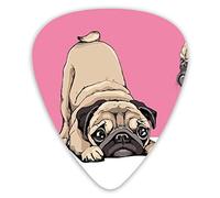Guitar Picks Cute Beige Pug Puppies Premium Picks Sampler Unique Guitar Gift (12 Count)