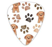 Guitar Picks Cute Dog Doodle Paw Print Pink Animal Guitar Picks 12 Packs - Variety Guitar Picks Plectrums