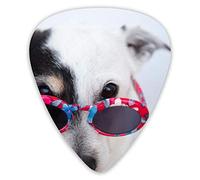Guitar Picks Cute Dog Wearing Sunglass 12 Pieces Ukulele Picks Including 0.46 mm 0.71 mm 0.96 mm