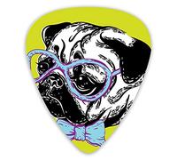 Guitar Picks Cute Dog With Bow Tie And Nerd Glasses Against Green Background Premium Picks Sampler 12 Packs