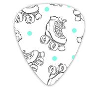 Guitar Picks Cute Retro Roller Skates Premium Picks Sampler 12 Packs - Variety Guitar Picks Plectrums