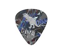 Guitar Picks Dinosaur Silhouette Dino Graffiti Brown Guitar Pick for Electric Bass Guitar Acoustic Guitar Lovers Gift 12 Pack with Box