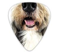 Guitar Picks Dog Bearded Collie Funny Nose Premium Picks Sampler Unique Guitar Gift (12 Count)
