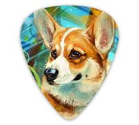 Guitar Picks Dogs Painting Art Corgi 12 Pieces Ukulele Picks Including 0.46 mm 0.71 mm 0.96 mm