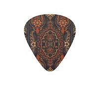 Guitar Picks Ethnic Ornamental Floral Luxurious Flower Black Guitar Pick for Electric Bass Guitar Acoustic Guitar Lovers Gift 12 Pack with Box