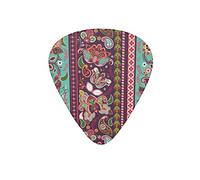 Guitar Picks Ethnic Ornamental Floral Stripy Flower Guitar Pick for Electric Bass Guitar Acoustic Guitar Lovers Gift 12 Pack with Box