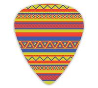 Guitar Picks Ethnic Stripes Ukulele Picks 12 Pieces Including 0.46 mm 0.71 mm 0.96 mm