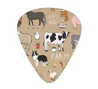 Guitar Picks,Farm Animals Pattern For Acoustic Guitar, Electric Guitar, Bass,Ukulele Three Size(12 Pack)