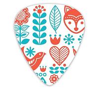 Guitar Picks Finnish Inspired Folk Art Scandinavian Vintage Premium Picks Sampler 12 Packs - Variety Guitar Picks Plectrums