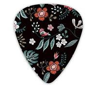 Guitar Picks Floral Neckline Pattern With Flowers And Birds Premium Picks Sampler Unique Guitar Gift (12 Count)