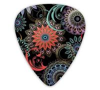 Guitar Picks Floral Seamless Mandalas Pattern Premium Picks Sampler Unique Guitar Gift (12 Count)