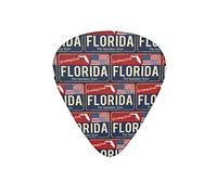 Guitar Picks Florida USA State Flag map red Blue Guitar Pick for Electric Bass Guitar Acoustic Guitar Lovers Gift 12 Pack with Box