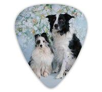 Guitar Picks Flower Border Collie Brothers 12 Pieces Ukulele Picks Including 0.46 mm 0.71 mm 0.96 mm