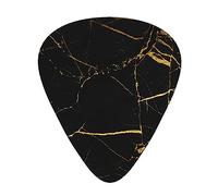 Guitar Picks,For Acoustic Guitar, Electric Guitar, Bass,Ukulele Three Size(12 Pack) Black And Gold Background Printed