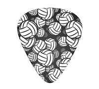 Guitar Picks,For Acoustic Guitar, Electric Guitar, Bass,Ukulele Three Size(12 Pack) Black And White Volleyball Ball