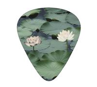 Guitar Picks,For Acoustic Guitar, Electric Guitar, Bass,Ukulele Three Size(12 Pack) Black Lily Pads Print