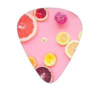 Guitar Picks,For Acoustic Guitar, Electric Guitar, Bass,Ukulele Three Size(12 Pack) Cute Grapefruit Pattern Printed