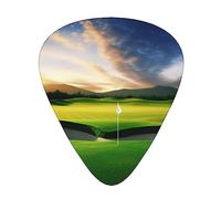 Guitar Picks,For Acoustic Guitar, Electric Guitar, Bass,Ukulele Three Size(12 Pack) Golf Course Print
