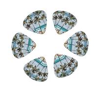 Guitar Picks,For Acoustic Guitar, Electric Guitar, Bass,Ukulele Three Size(12 Pack) Hawaiian Surfer On Wavy Printed