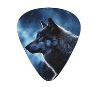 Guitar Picks,For Acoustic Guitar, Electric Guitar, Bass,Ukulele Three Size(12 Pack) Lonely Wolf Print