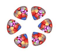 Guitar Picks,For Acoustic Guitar, Electric Guitar, Bass,Ukulele Three Size(12 Pack) Love Hearts Printed