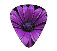 Guitar Picks,For Acoustic Guitar, Electric Guitar, Bass,Ukulele Three Size(12 Pack) Purple Daisy Print