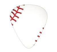Guitar Picks,For Acoustic Guitar, Electric Guitar, Bass,Ukulele Three Size(12 Pack) Retro Baseball Red Lines