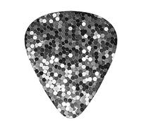 Guitar Picks,For Acoustic Guitar, Electric Guitar, Bass,Ukulele Three Size(12 Pack) Silver Sequin Sparkle Pattern Print
