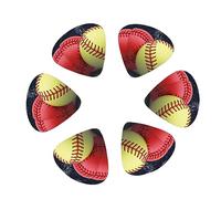 Guitar Picks,For Acoustic Guitar, Electric Guitar, Bass,Ukulele Three Size(12 Pack) Softball Printed