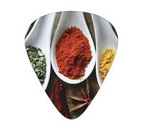 Guitar Picks,For Acoustic Guitar, Electric Guitar, Bass,Ukulele Three Size(12 Pack) Still Life Various Of Spices Print