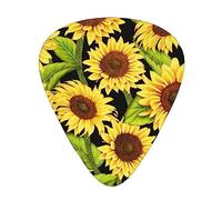 Guitar Picks,For Acoustic Guitar, Electric Guitar, Bass,Ukulele Three Size(12 Pack) Sunflower