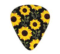 Guitar Picks,For Acoustic Guitar, Electric Guitar, Bass,Ukulele Three Size(12 Pack) Sunflower Floral
