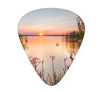 Guitar Picks,For Acoustic Guitar, Electric Guitar, Bass,Ukulele Three Size(12 Pack) Sunset Landscape