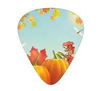 Guitar Picks,For Acoustic Guitar, Electric Guitar, Bass,Ukulele Three Size(12 Pack) Thanksgiving Autumn Harvest Pumpkins Dragonfly