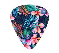 Guitar Picks,For Acoustic Guitar, Electric Guitar, Bass,Ukulele Three Size(12 Pack) Tropical Floral Leaves Print
