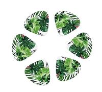 Guitar Picks,For Acoustic Guitar, Electric Guitar, Bass,Ukulele Three Size(12 Pack) Tropical Leaves Printed
