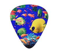 Guitar Picks,For Acoustic Guitar, Electric Guitar, Bass,Ukulele Three Size(12 Pack) Tropical Ocean Sea Fish Print