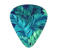 Guitar Picks,For Acoustic Guitar, Electric Guitar, Bass,Ukulele Three Size(12 Pack) Tropical Palm Leaves Print